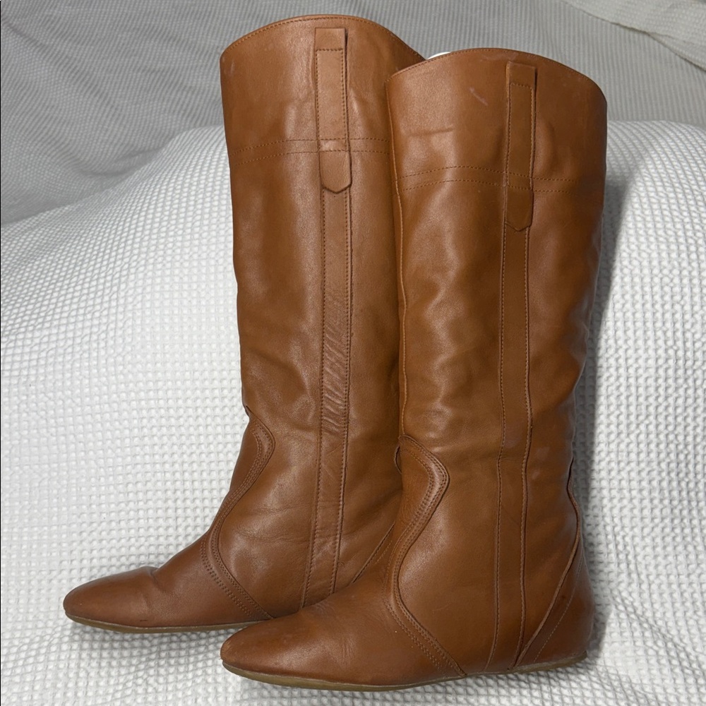 Mercanti Florentini Leather Knee Hidden Heel Boots - 40 (9) - Made in Italy